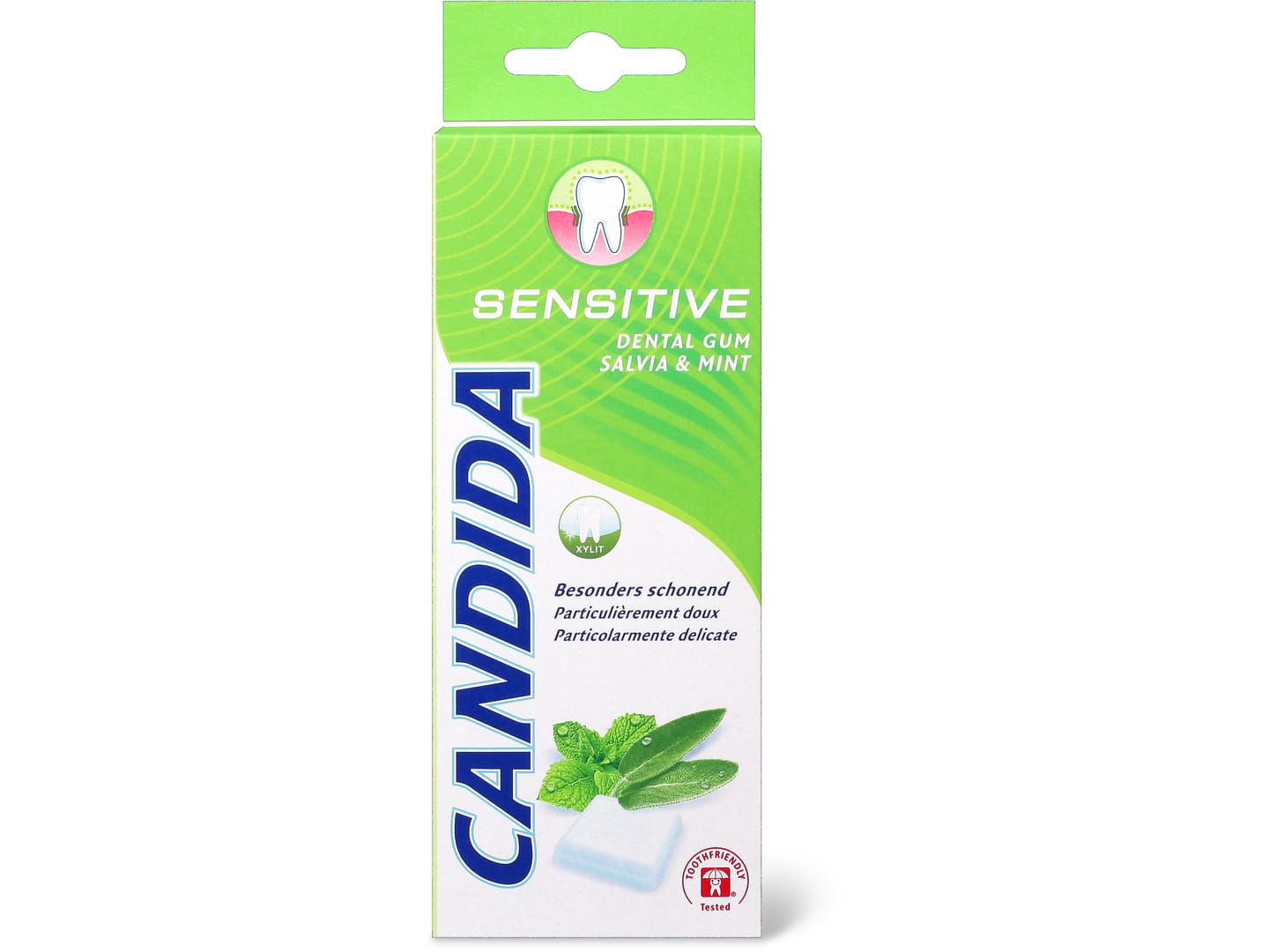 Candida · Sensitive Dental Gum · Salvia & Mint, ohne Zuckerzusatz
