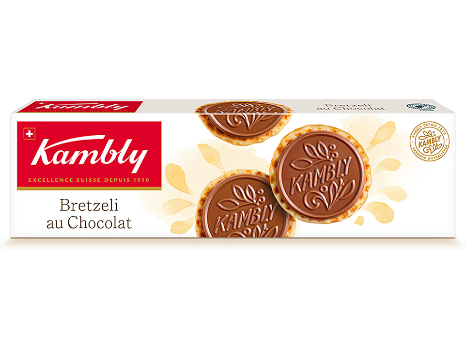 Kambly Bretzeli · Feingebäck-Spezialität mit Täfelchen aus Milchschokolade