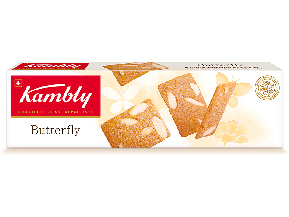 Kambly Butterfly · Butterbiscuits mit Mandeln und Rahm