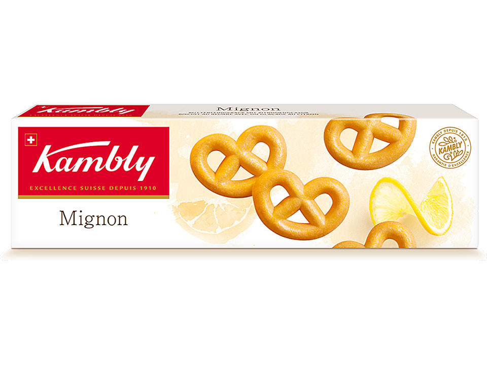 Kambly Mignon · Zartes und leichtes Butterfeingebäck · mit einer feinen Zitronenglasur