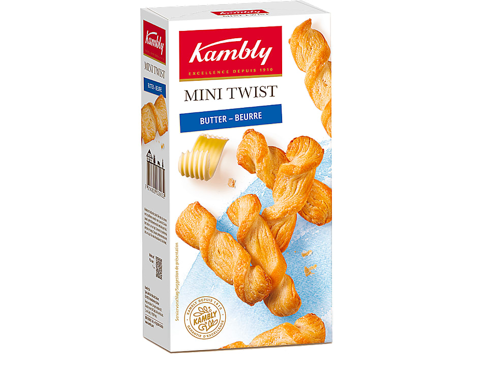 Kambly Mini-Twist · Blätterteiggebäck · mit Butter und Salz