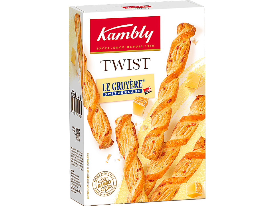 Kambly Twist · Gedrehte Ficelles · Mit Gruyère