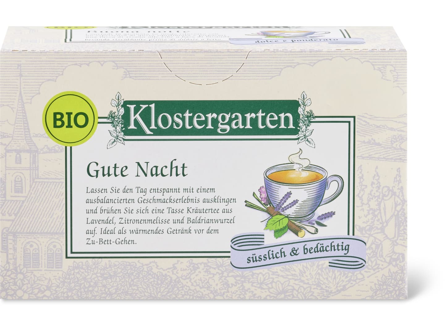 Klostergarten · Kräutertee Gute Nacht · Bio, Süsslich & bedächtig