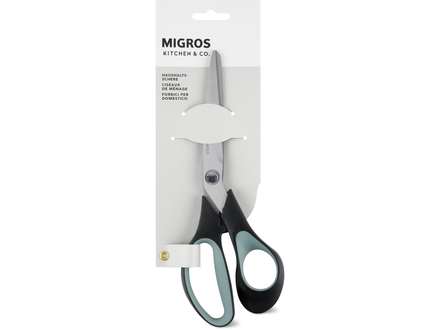 Migros Kitchen & Co. · Haushaltschere · blau, schwarz, silbrig, Edelstahl, 23 cm