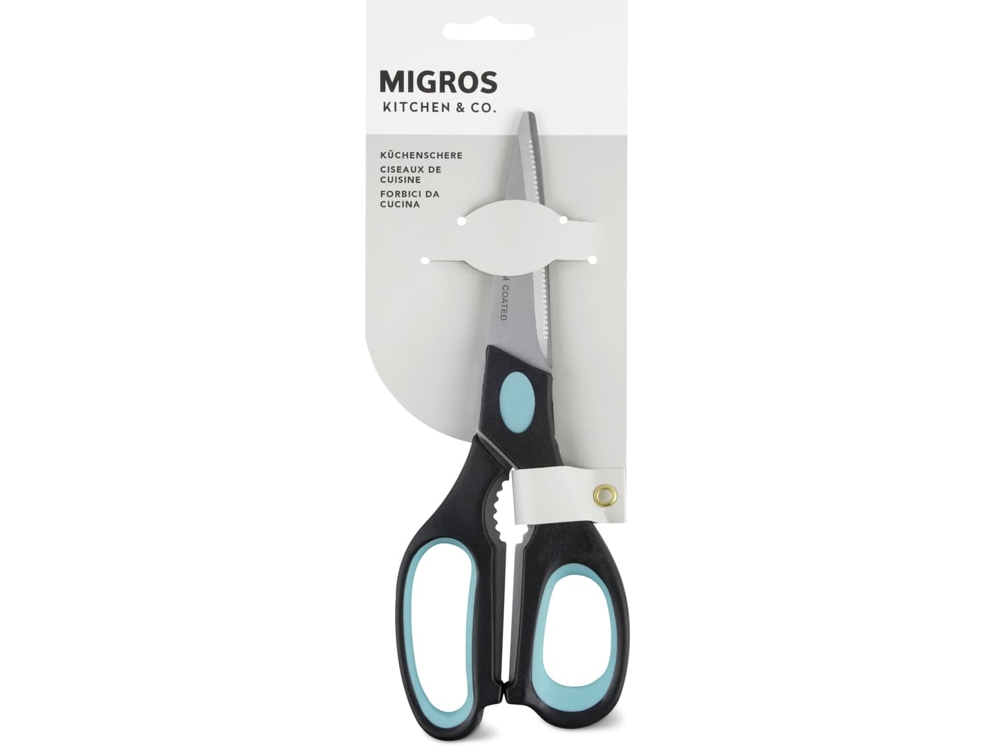 Migros Kitchen & Co. · Küchenschere · blau, schwarz, silbrig, 22 cm lang