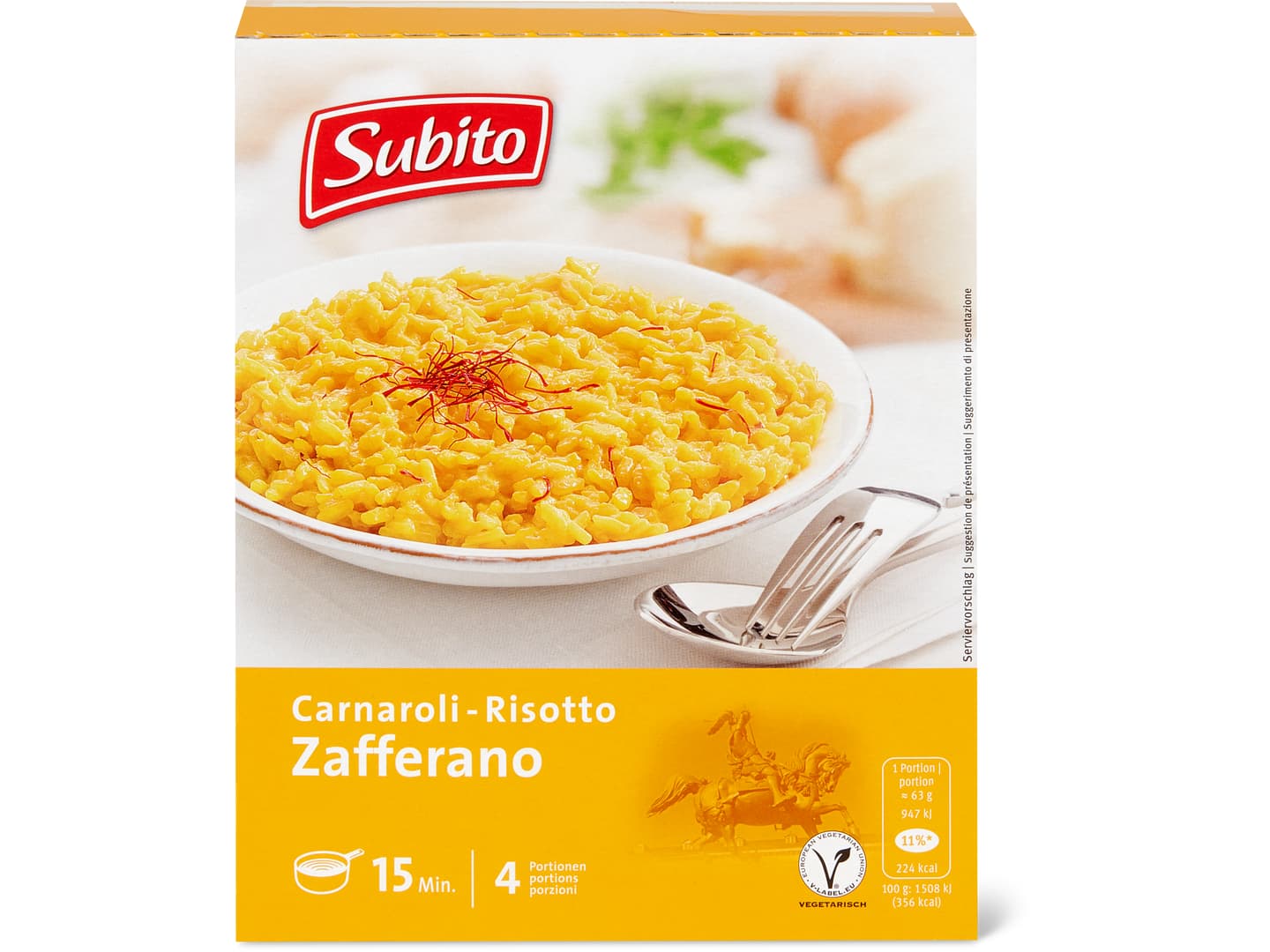 Subito Carnaroli · Risotto Zafferano · vegetarisch