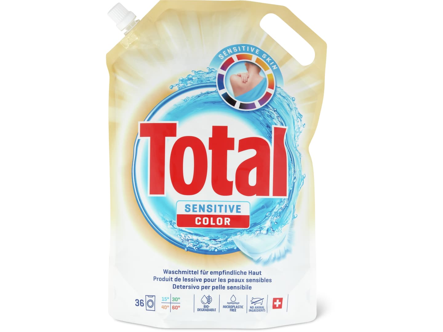 Total · Flüssigwaschmittel · 36 Waschgänge, Color Sensitive